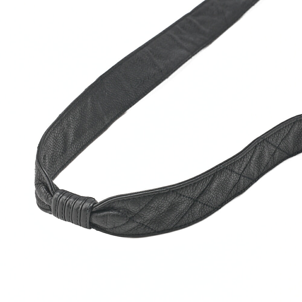 CHANEL Chain Shoulder Bag Matelasse Cocomark Caviar Skin Ball Charm Black Gold-Tone Hardware, Pre-Owned