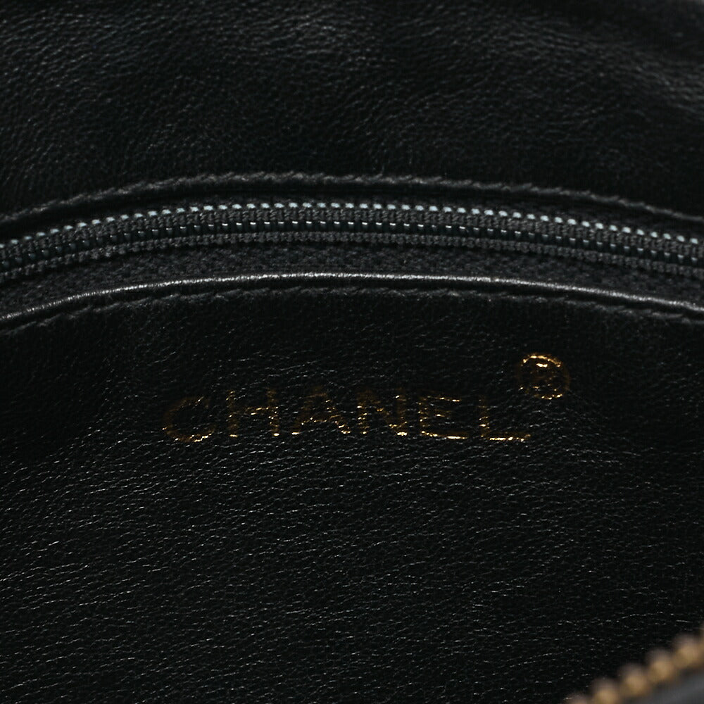 CHANEL Chain Shoulder Bag Matelasse Cocomark Caviar Skin Ball Charm Black Gold-Tone Hardware, Pre-Owned