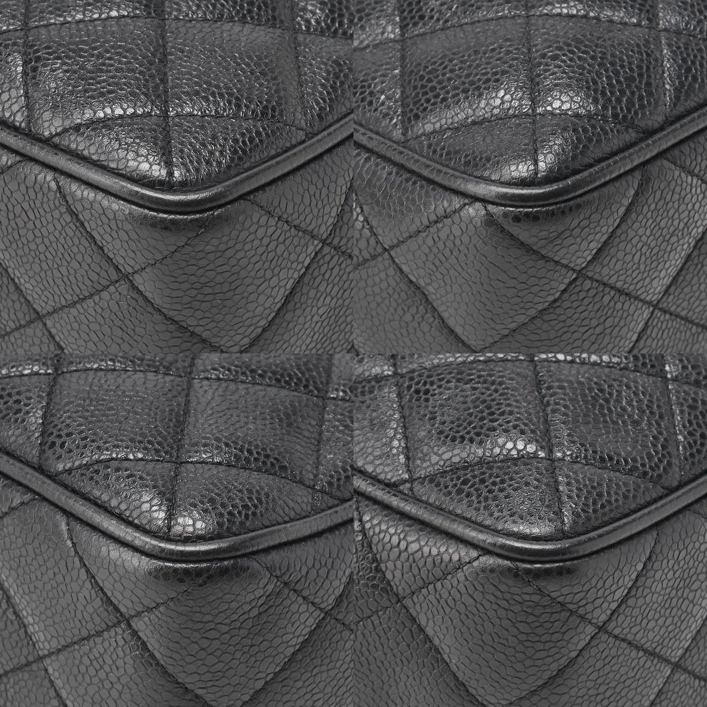 CHANEL Chain Shoulder Bag Matelasse Cocomark Caviar Skin Ball Charm Black Gold-Tone Hardware, Pre-Owned