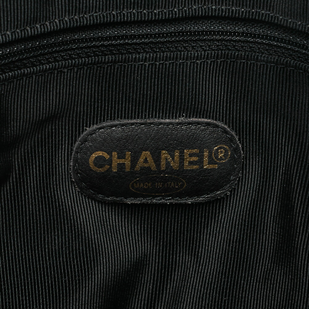 CHANEL Shoulder Bag Coco Mark Lambskin Black Large Size Gold-Tone Hardware, Pre-Owned