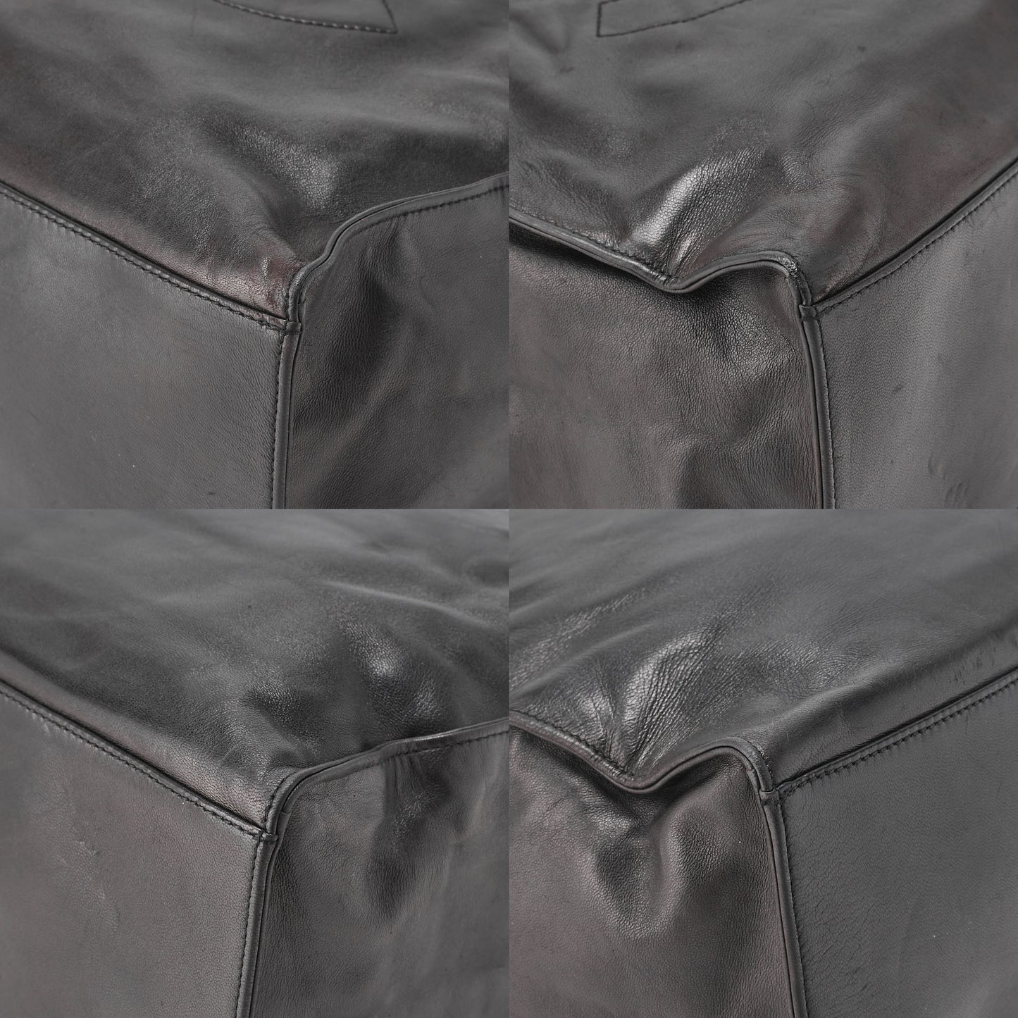 CHANEL Shoulder Bag Coco Mark Lambskin Black Large Size Gold-Tone Hardware, Pre-Owned