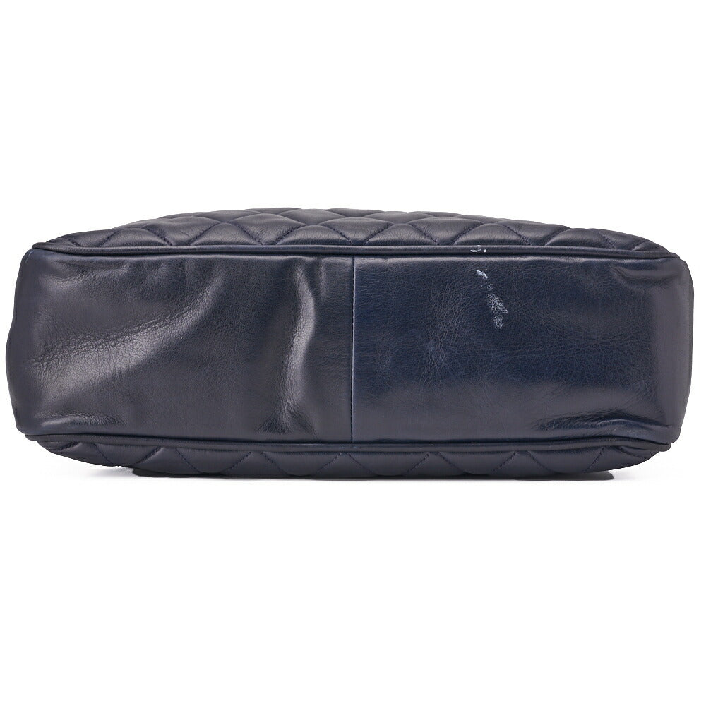 CHANEL Chain Shoulder Bag Pull Charm Double Chain Shoulder Lambskin Navy Gold-Tone Hardware, Pre-Owned