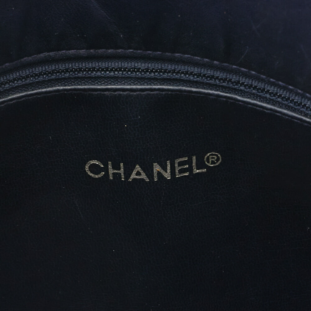 CHANEL Chain Shoulder Bag Pull Charm Double Chain Shoulder Lambskin Navy Gold-Tone Hardware, Pre-Owned