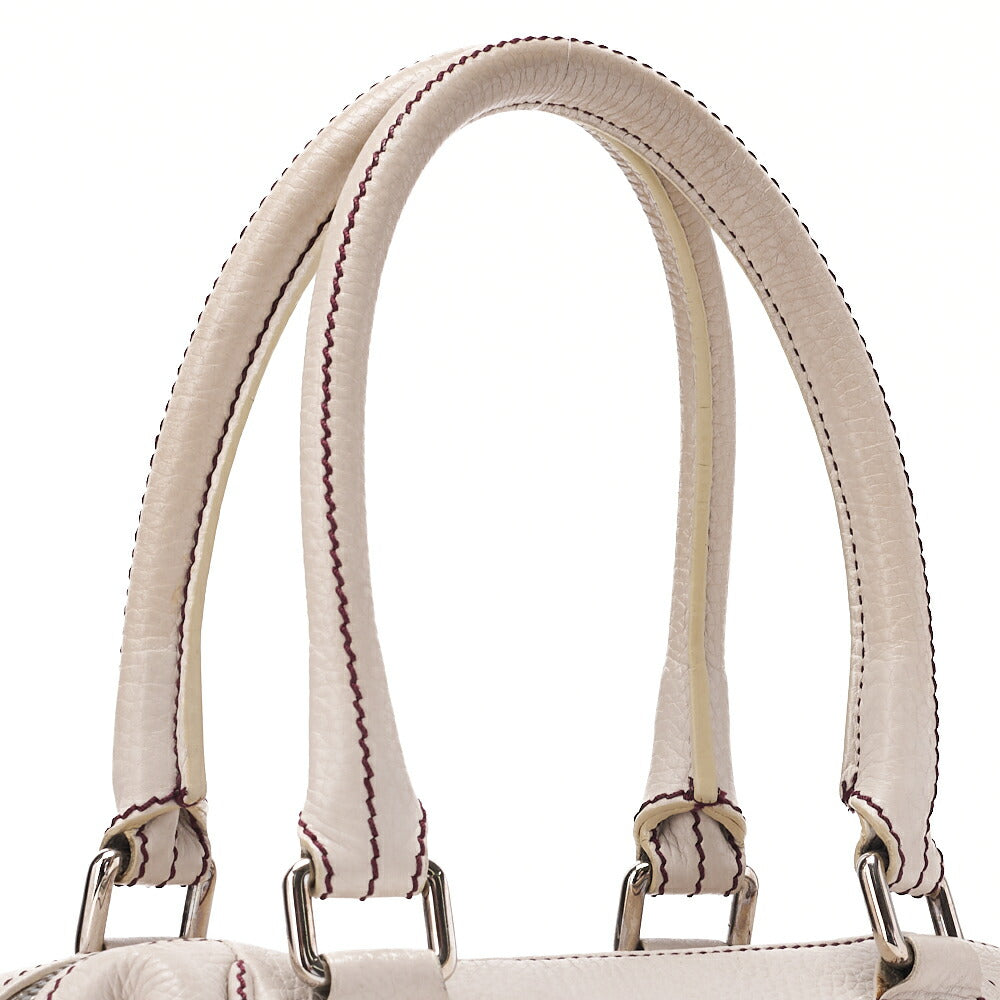 CHANEL Tote Bag Logo Fringe Leather White Silver-Tone Hardware, Pre-Owned