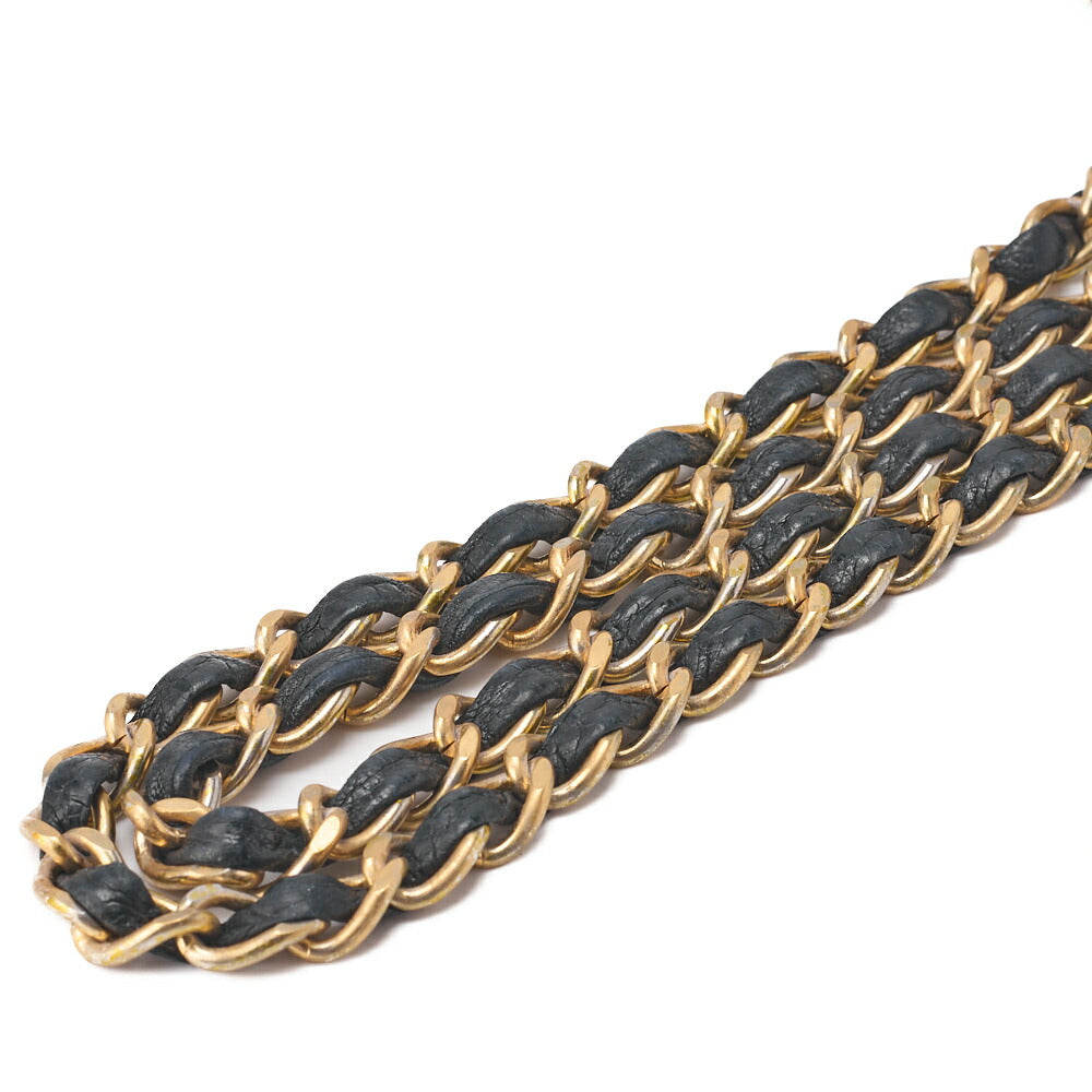 CHANEL Chain Shoulder Bag Bicolore Push Lock Matlasse Lambskin Black Gold-Tone Hardware, Pre-Owned