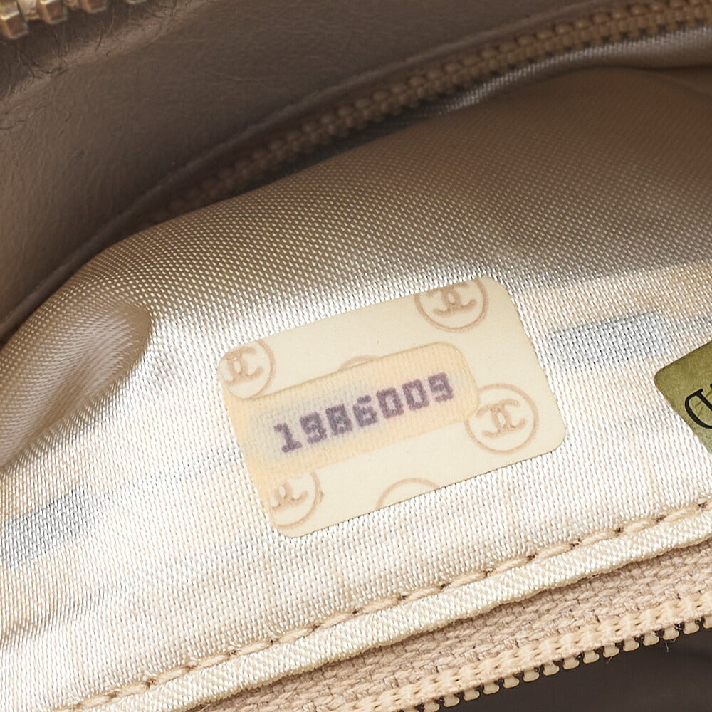 CHANEL Matelasse Coco Mark with Fringe Bijou Chain Shoulder Lambskin Beige Gold-Tone Hardware, Pre-Owned