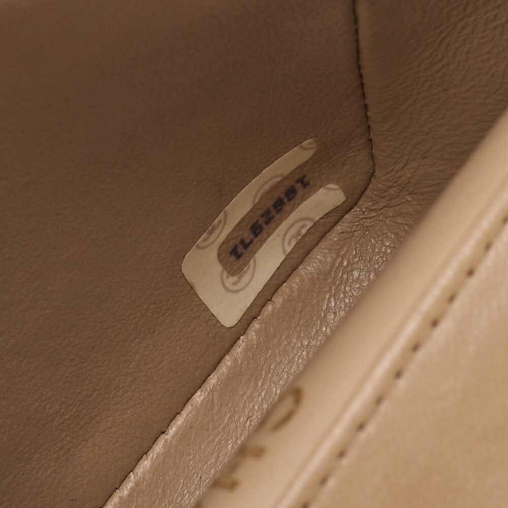 CHANEL Chain Shoulder Bag Mini Mini Matelasse Lambskin Beige Single Flap Turnlock Gold-Tone Hardware, Pre-Owned