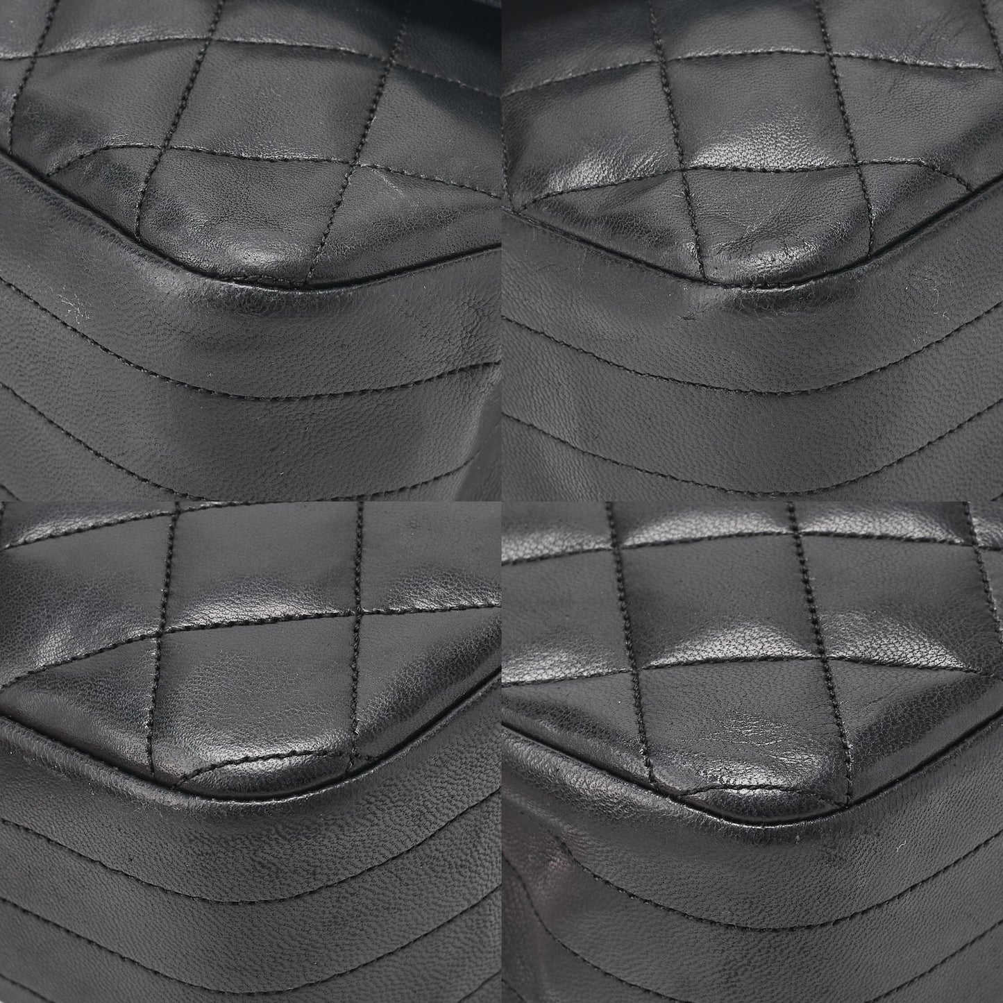 CHANEL Chain Shoulder Bag Matelasse Lambskin Black Round Flap Turnlock Gold-Tone Hardware, Pre-Owned