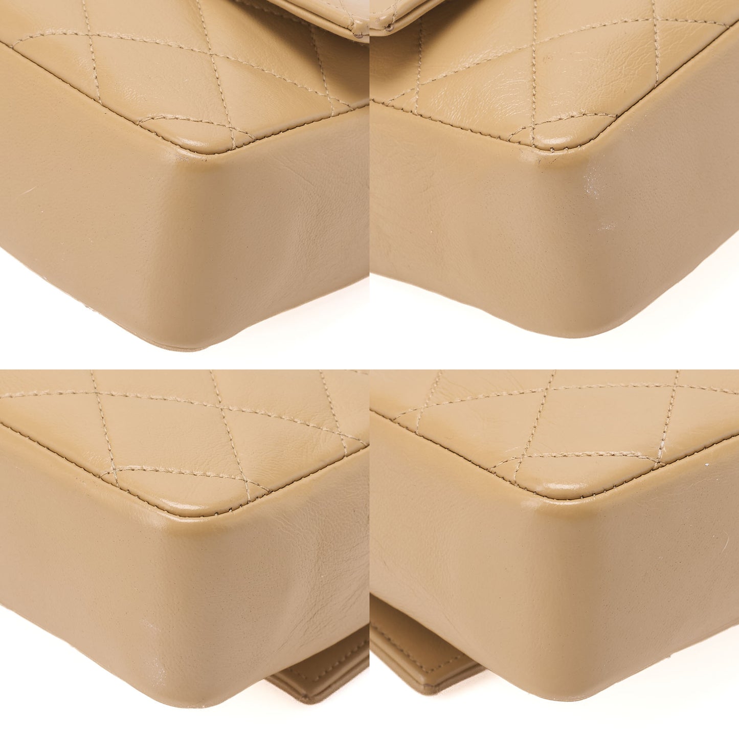 CHANEL Matelasse Big Coco Push Lock Chain Shoulder Bag Lambskin Beige Gold-Tone Hardware, Pre-Owned