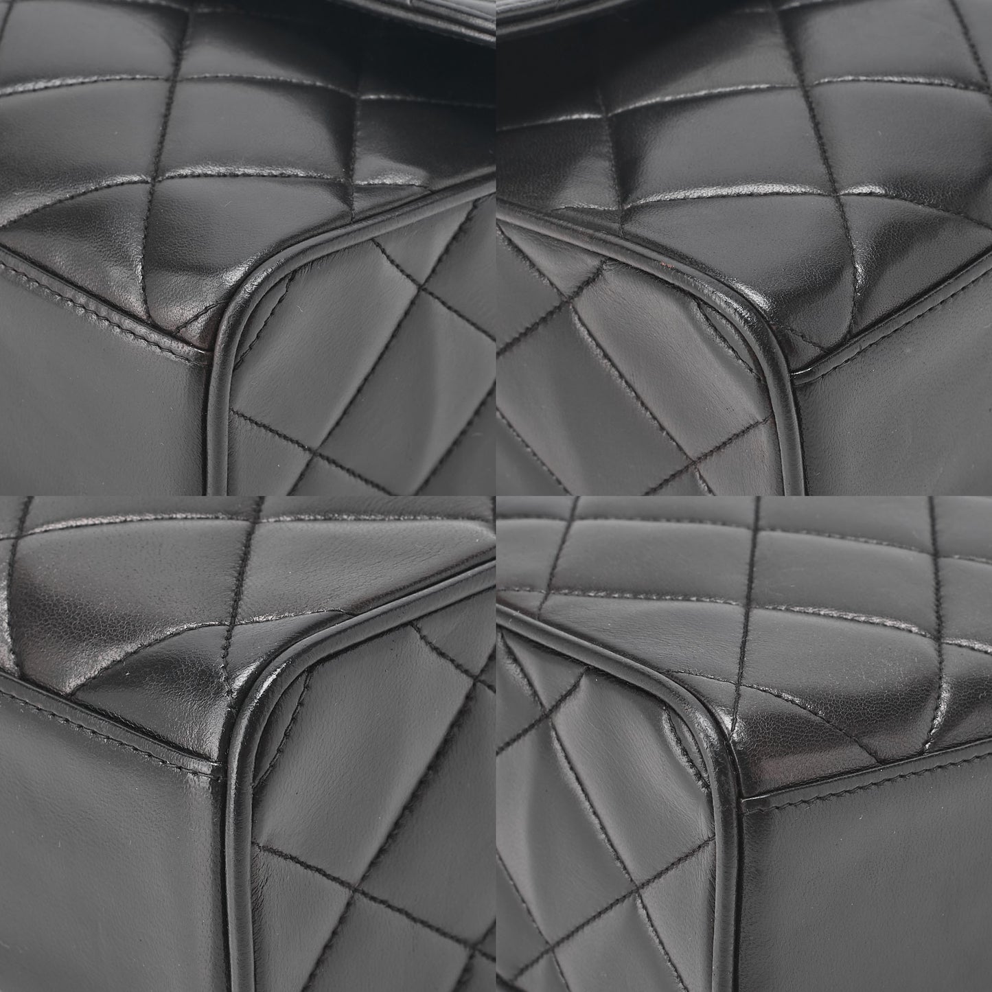 CHANEL Matelasse Chain Shoulder Bag Lambskin Black Cocomark Au Black Gold-Tone Hardware, Pre-Owned