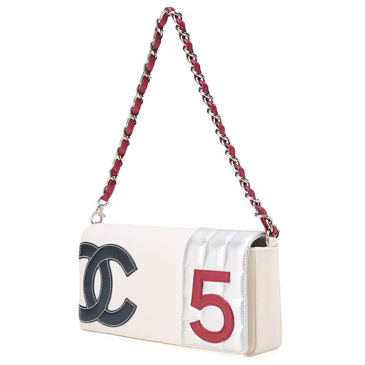 CHANEL One Shoulder Bag Sportline Canvas Bicolor Silver-Tone Hardware, Pre-Owned