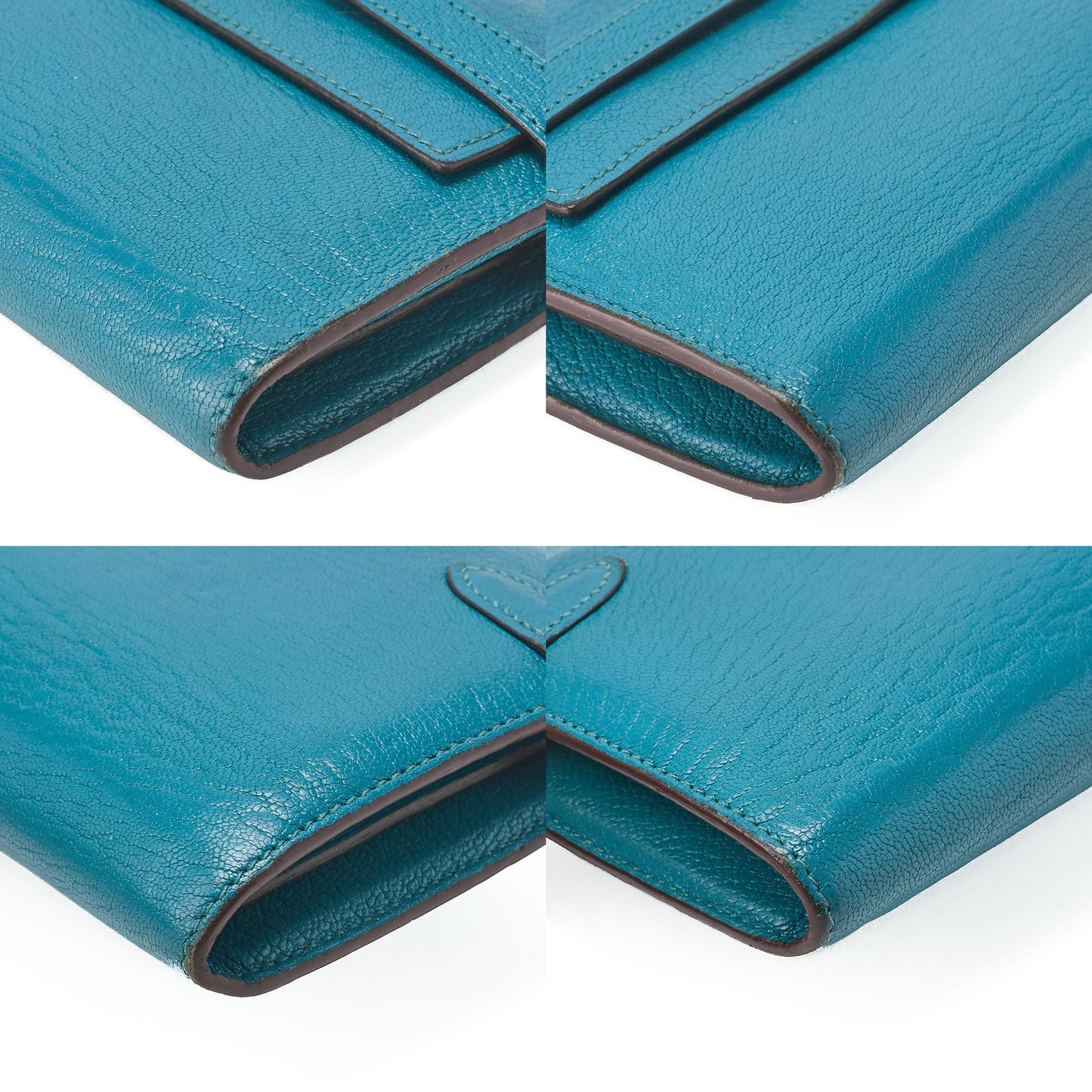 HERMES Kelly Wallet 2-Fold Long Wallet Chevre Verrone Vertverone Women's Wallet Silver-Tone Hardware, Pre-Owned