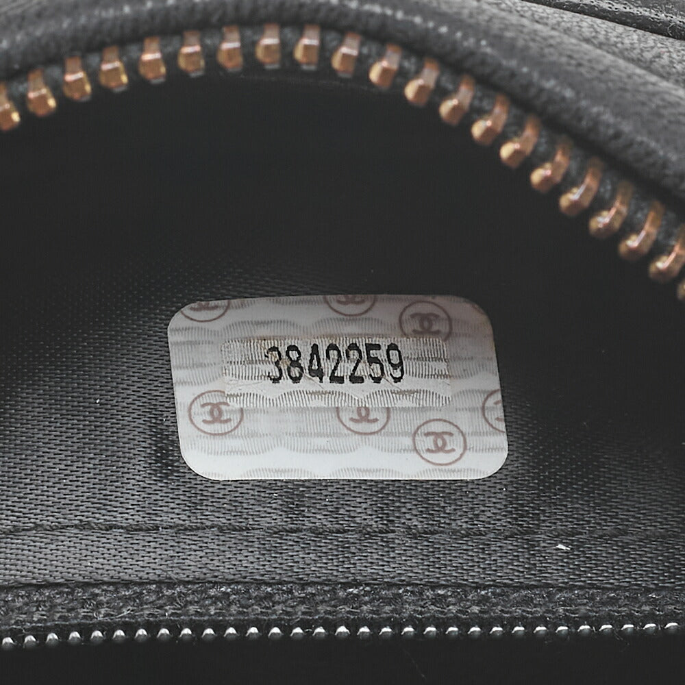 CHANEL Matelasse Logo Charm Camera Back Shoulder Bag Lambskin Black Gold-Tone Hardware, Pre-Owned