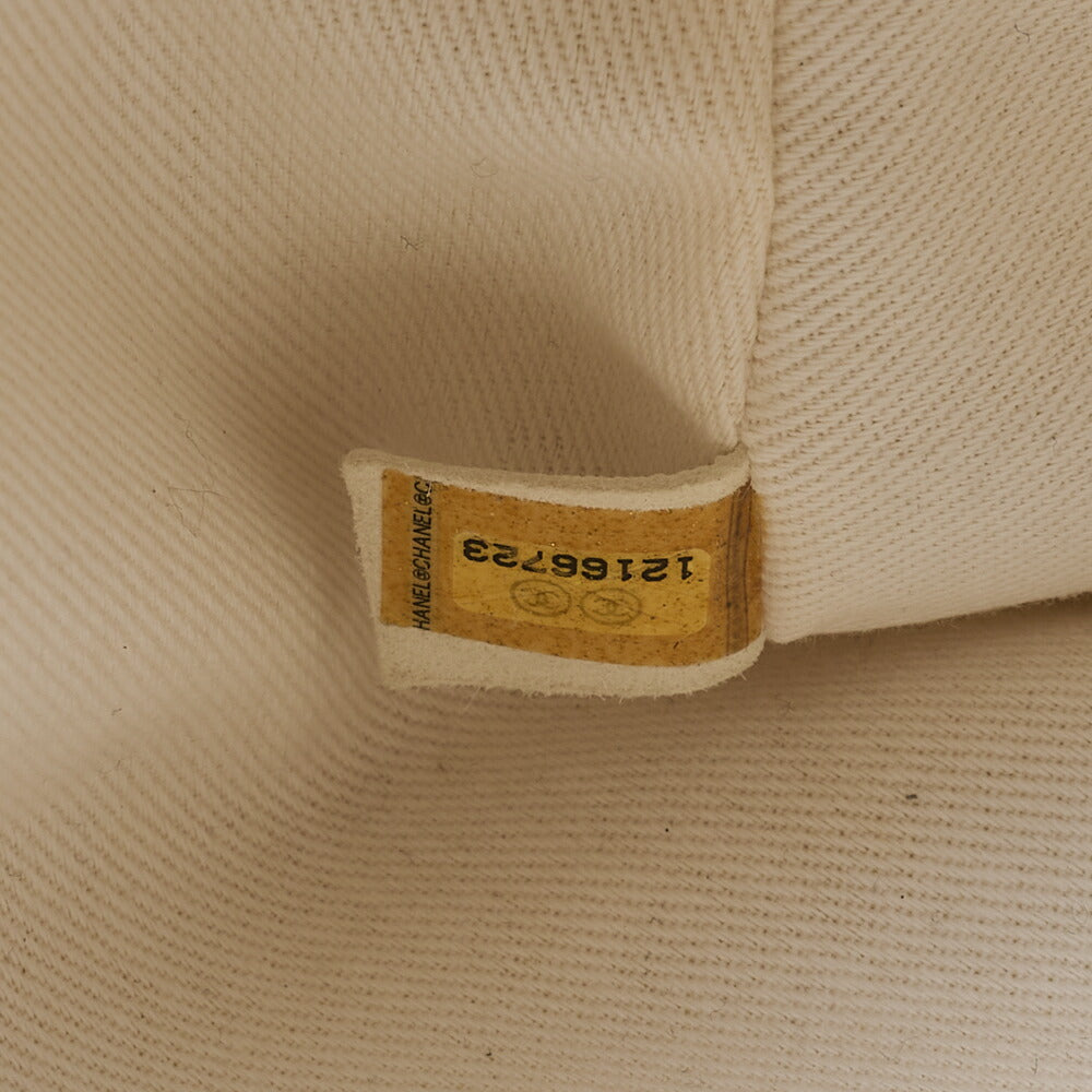 CHANEL Caviar Skin Matelasse Cocomark Handbag Boston Bag White Silver-Tone Hardware, Pre-Owned