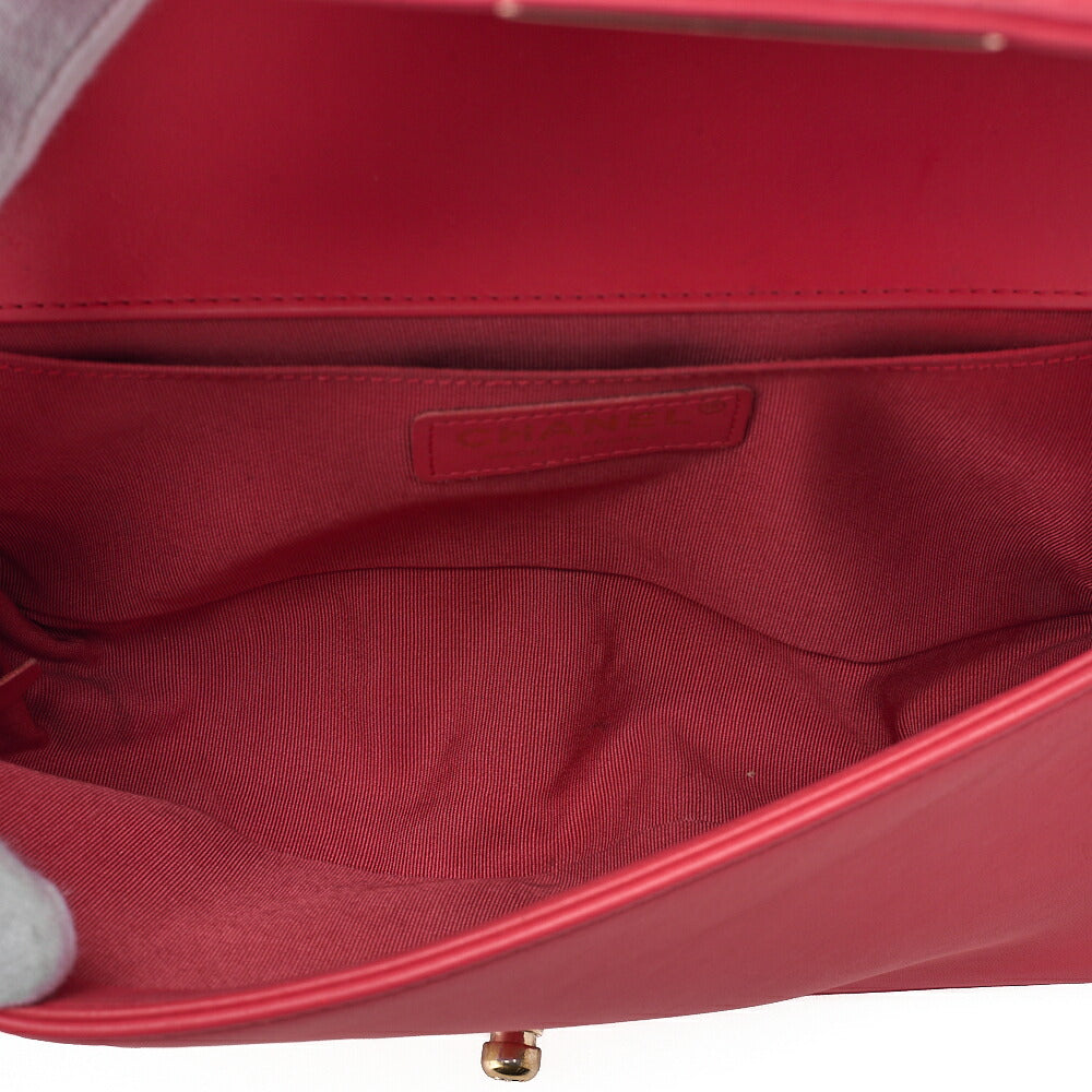 CHANEL Tweed X Studs Boy Chanel V Stitch Chain Shoulder Pink Gold-Tone Hardware, Pre-Owned