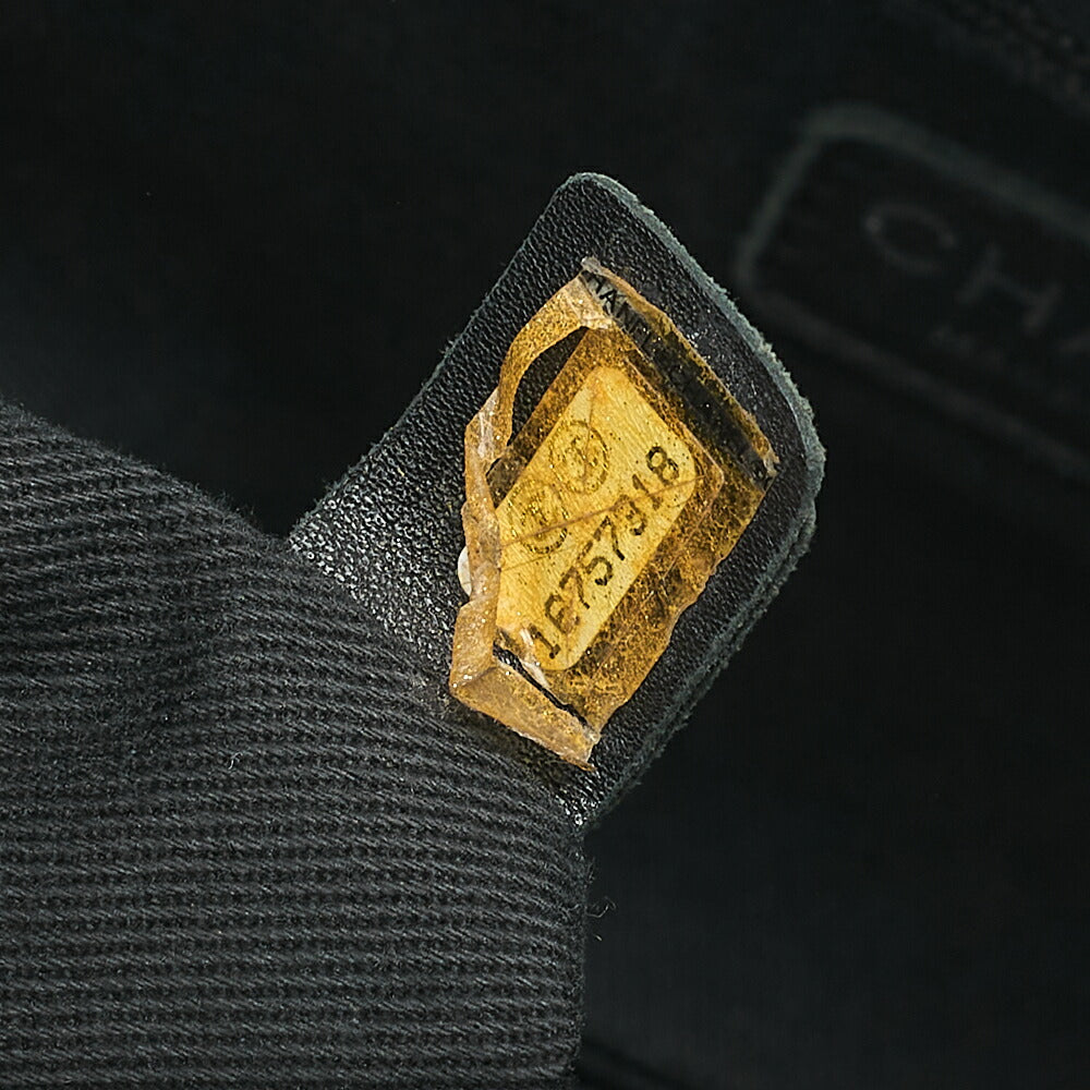 CHANEL Caviar Skin Matelasse Coco Mark Chain Shoulder Bag Black Silver-Tone Hardware, Pre-Owned