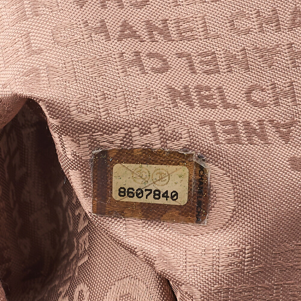 CHANEL Shoulder Bag Tote Bag Chocolate Bar Fringe Caviar Skin Beige Silver-Tone Hardware, Pre-Owned