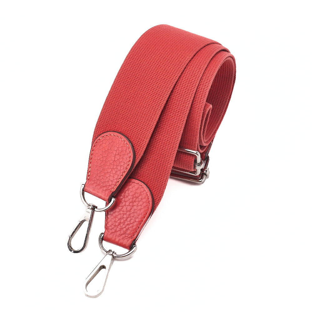 HERMES Evelyn PM 3 Trois Trois Tryon Cl?mence Shoulder Bag Rouge Silver-Tone Hardware, Pre-Owned