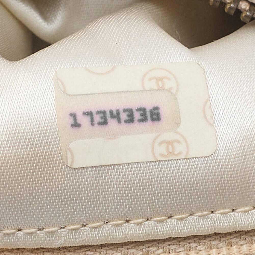 CHANEL Matelasse Coco Mark with Fringe Chain Shoulder Lambskin Ivory Gold-Tone Hardware, Pre-Owned