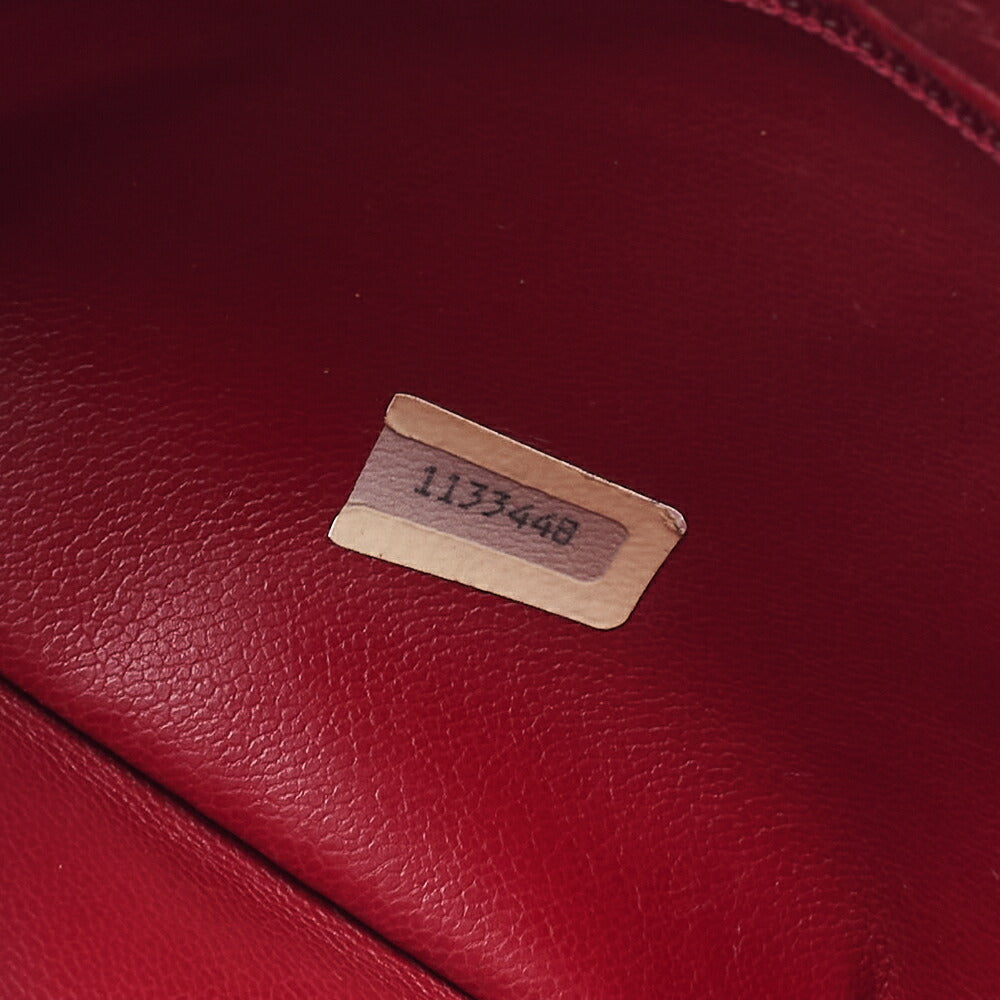 CHANEL Shoulder Bag Tote Bag Matelasse Plate Charm Fan Shaped Chain Shoulder Lambskin Red Gold-Tone Hardware, Pre-Owned