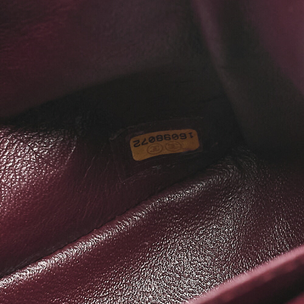 CHANEL Caviar Skin Deca Matelasse 30cm Double Flap Chain Shoulder Bag Black (Silver-Tone Hardware, Pre-Owned