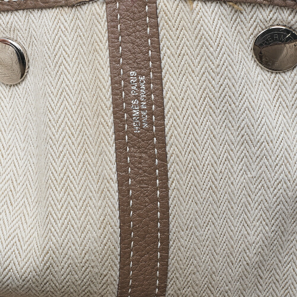 HERMES Garden Party PM Handbag Negonda Etoup Silver-Tone Hardware, Pre-Owned