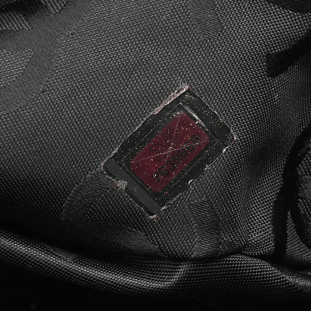 CHANEL Coco Mark Wild Stitch Handbag Calf Leather Black Gold-Tone Hardware, Pre-Owned