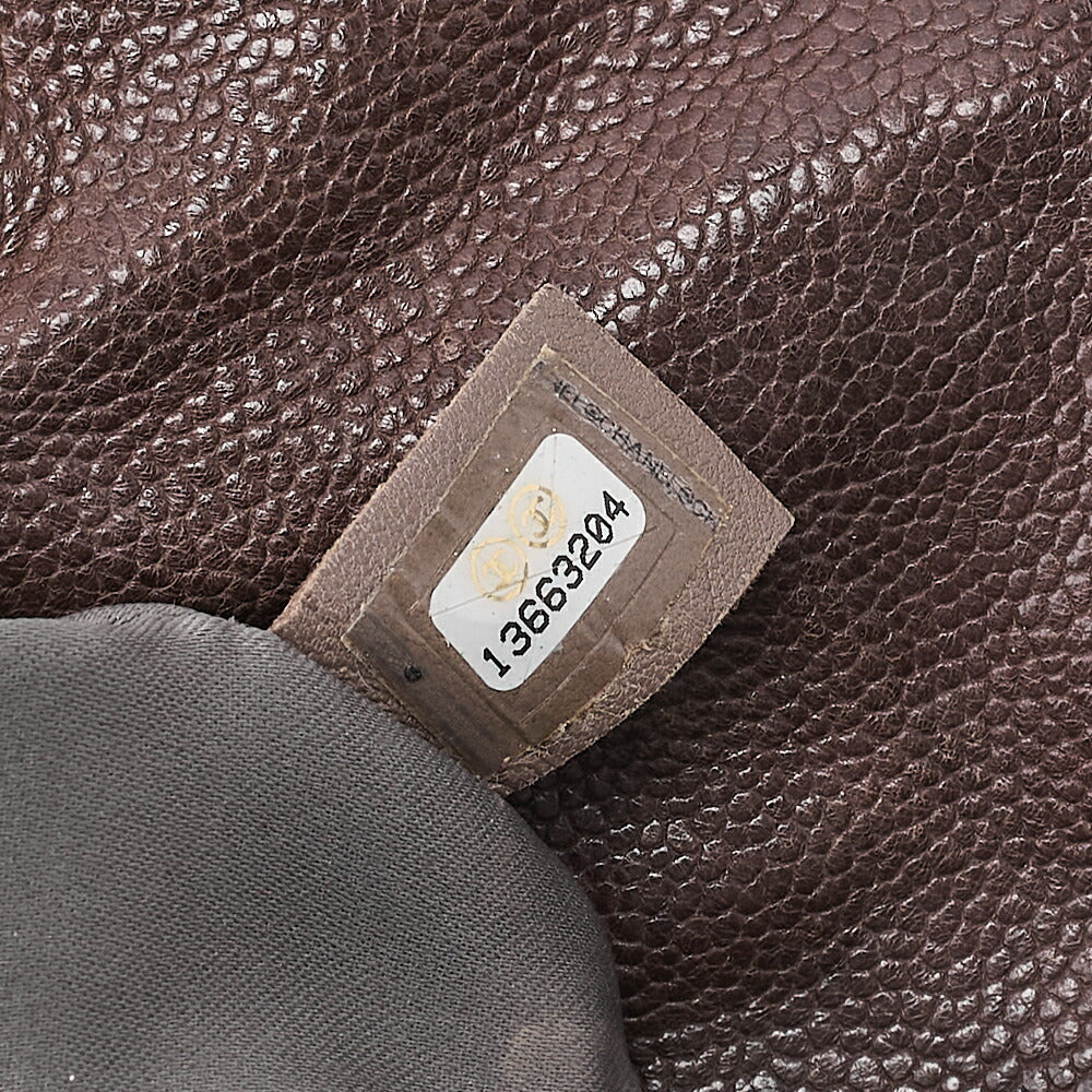 CHANEL Chain Shoulder Matelasse Bijou Coco Mark Single Caviar Skin Brown Silver-Tone Hardware, Pre-Owned