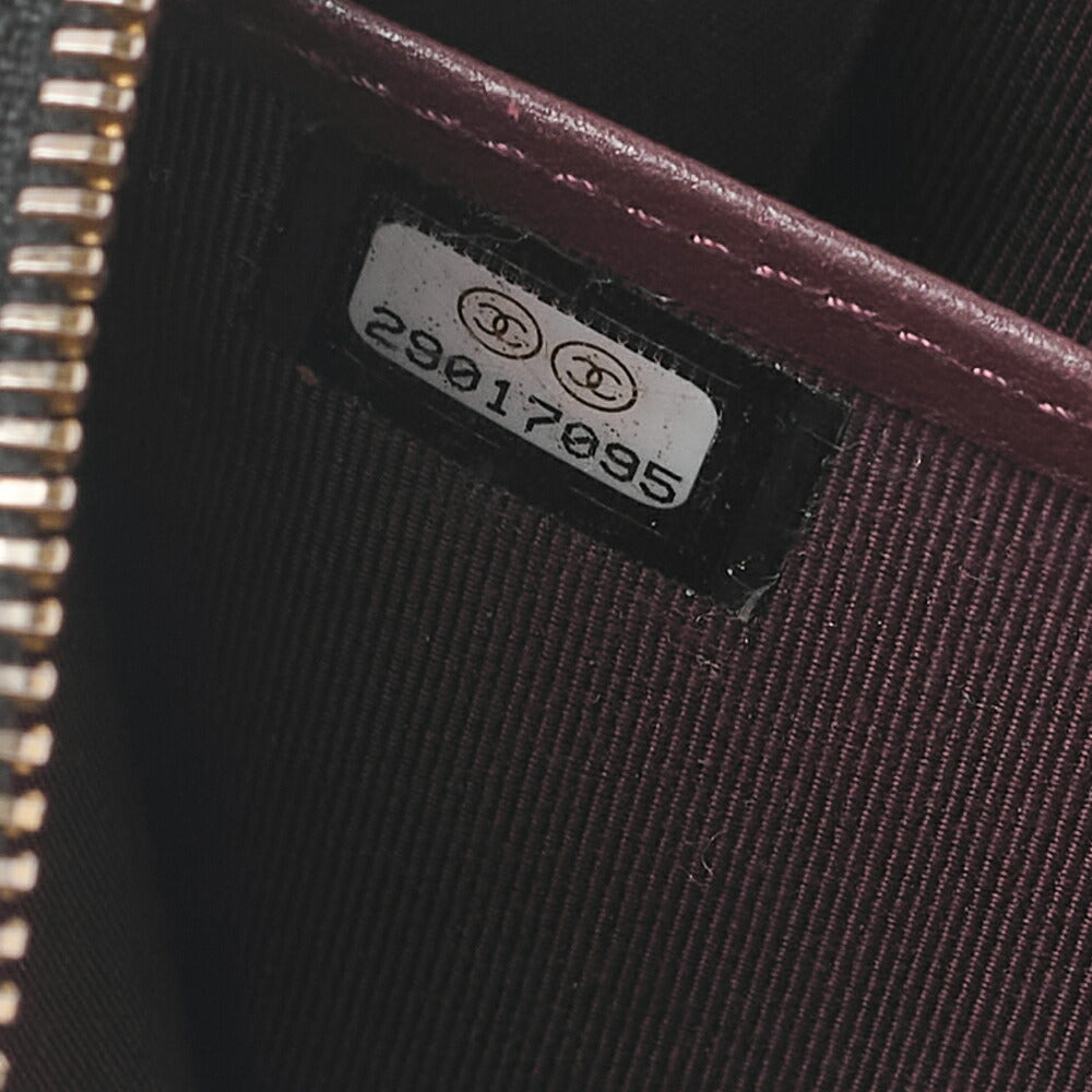 CHANEL Matelasse Round Long Wallet Caviar Skin Black Gold -Tone Hardware, Pre-Owned