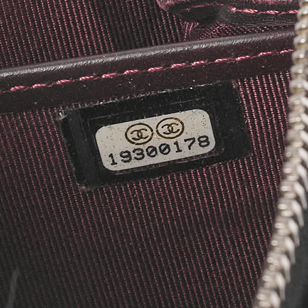 CHANEL Matelasse Round Long Wallet Caviar Skin Black Silver-Tone Hardware, Pre-Owned