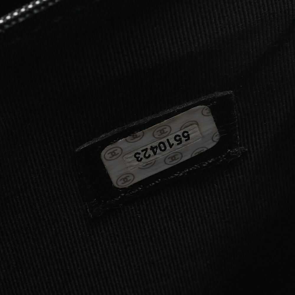 CHANEL Tote Bag Logo Square Black Caviar Skin Gold-Tone Hardware, Pre-Owned