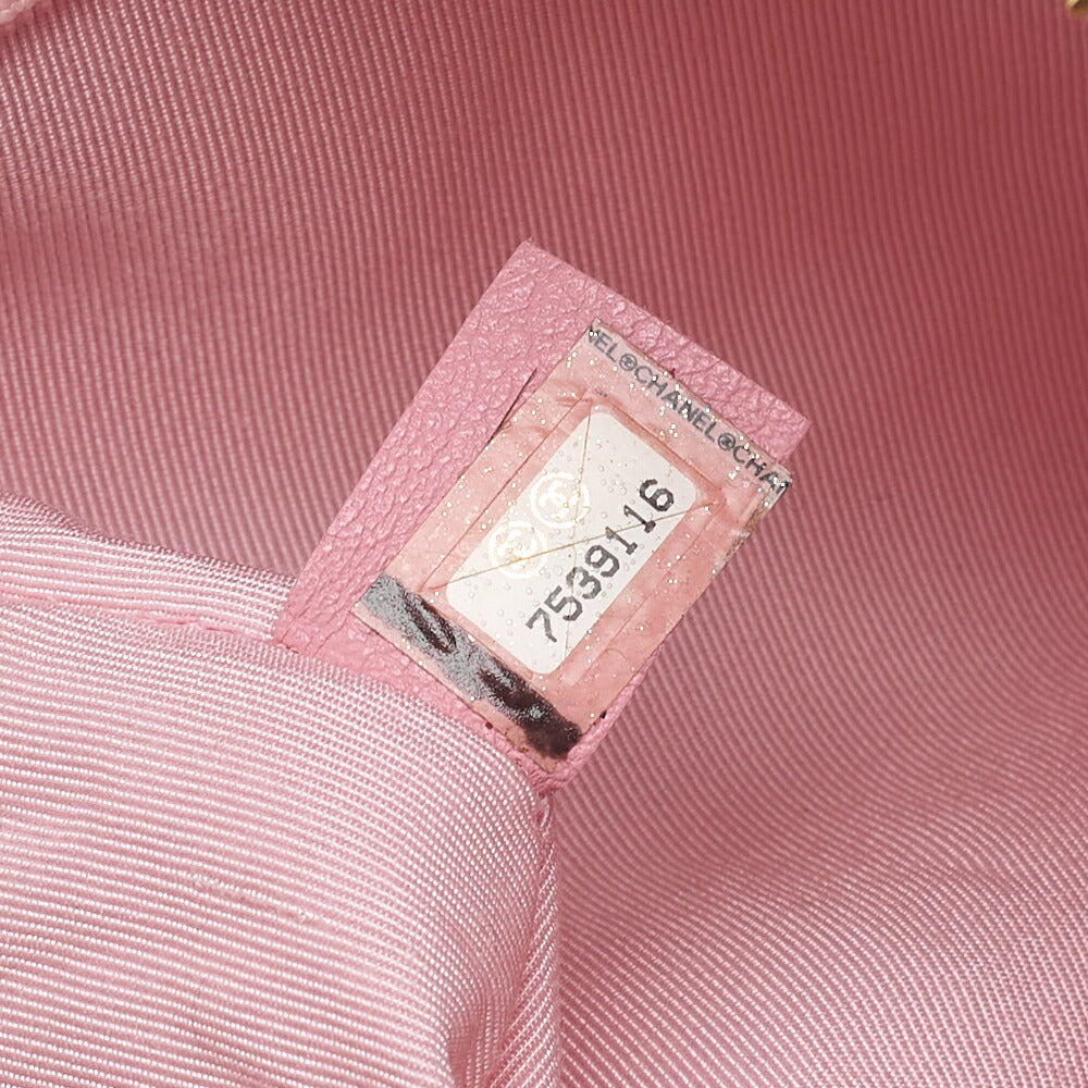 CHANEL Tote Bag Matelasse Caviar Skin Pink Double Chain Shoulder PTT Gold-Tone Hardware, Pre-Owned