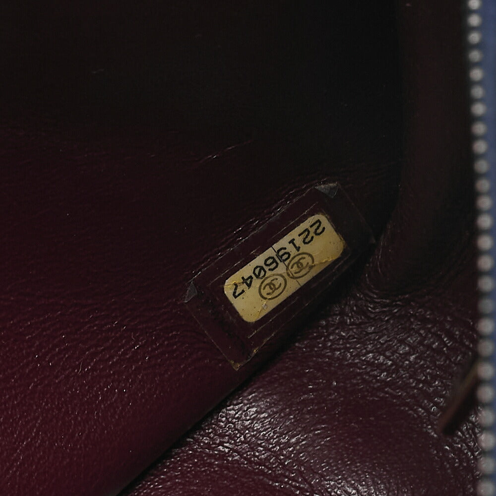 CHANEL Chain Shoulder Bag with Coco Charm V-Stitch Lambskin Navy Gold-Tone Hardware, Pre-Owned