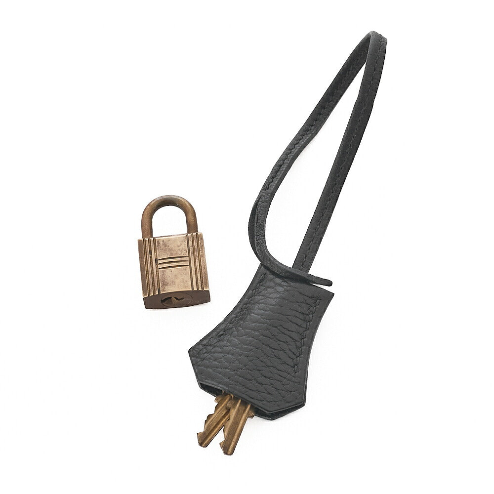 HERMES Kelly 32 Handbag Ardennes Inseam Black Gold-Tone Hardware, Pre-Owned