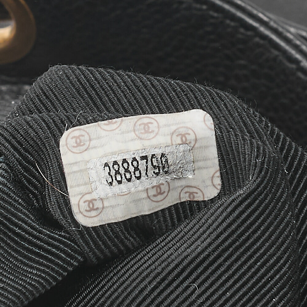 CHANEL Triple Coco Mark Chain Backpack Caviar Skin Black Gold -Tone Hardware, Pre-Owned