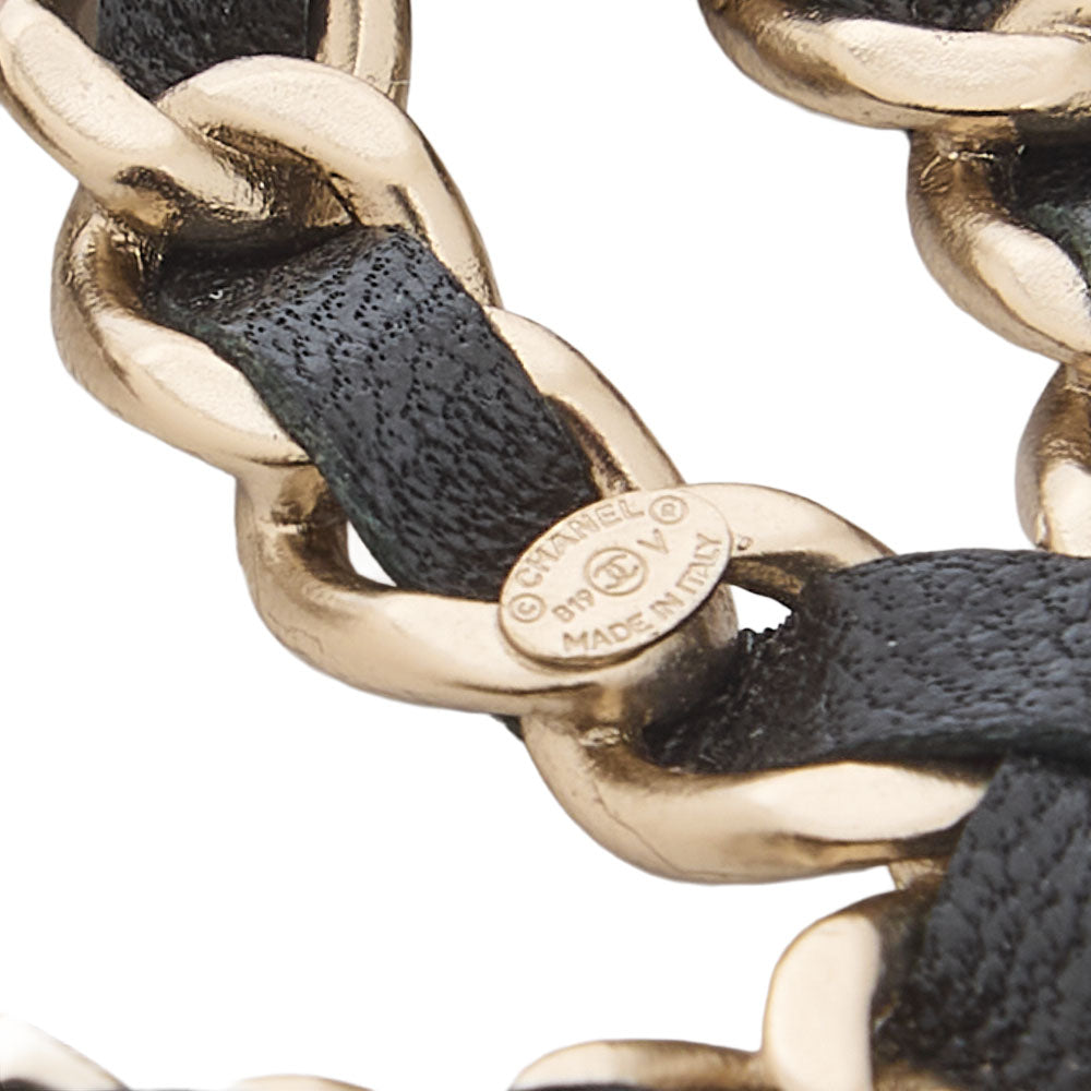 CHANEL Cocomark B19V GP x Lambskin Brooch GP Gold-Tone Hardware, Pre-Owned