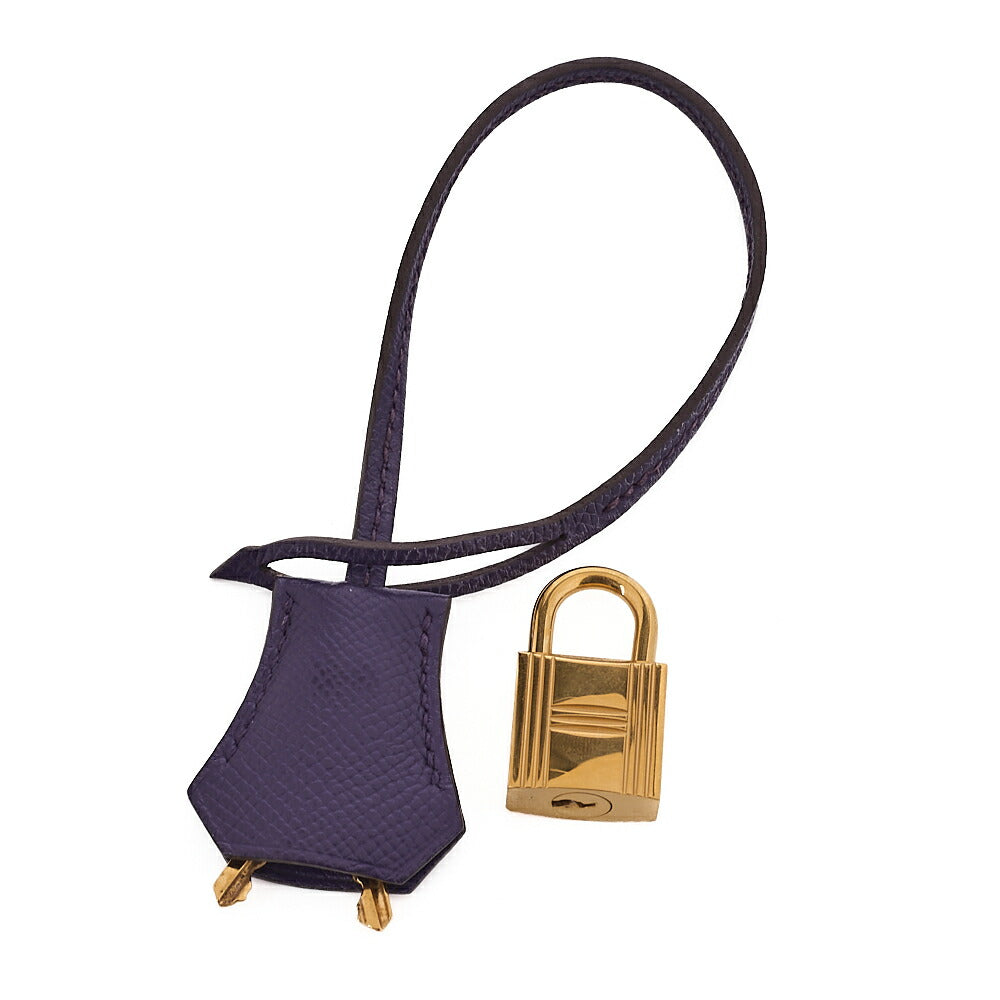HERMES バーキン35 ハンドバッグ エプソン アイリス(パープル)ゴールド金具 中古品