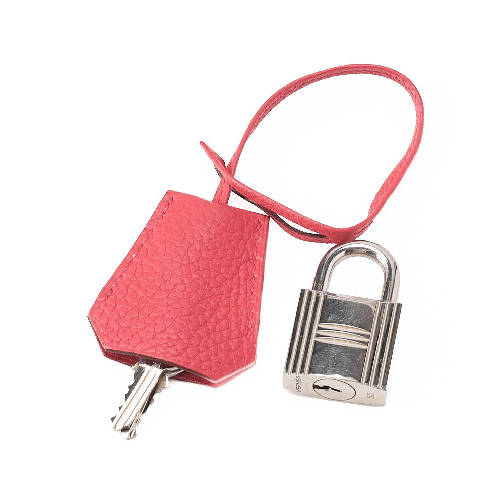 HERMES Shoulder Birkin 42 Handbag Troyon Clemence Bougainvillea Silver-Tone Hardware, Pre-Owned