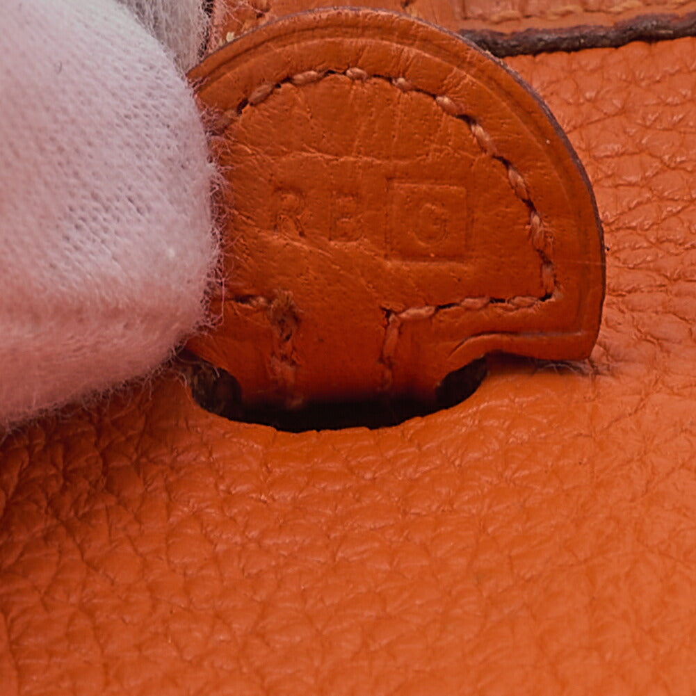 HERMES エヴリン TPM ショルダーバッグ トライオン オレンジ ゴールド金具 中古