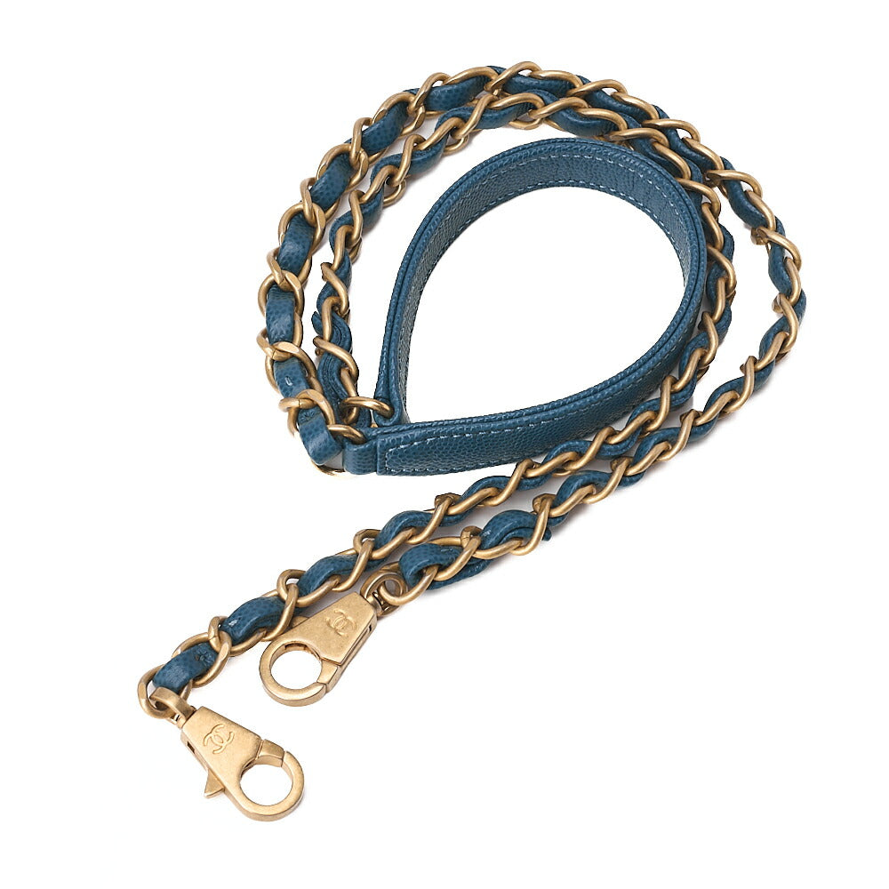シャネル ショルダーバッグ マトラッセ ココハンドル 2WAY ハンドバッグ キャビアスキンxリザード グリーン ゴールド金具 中古