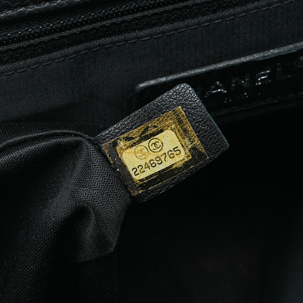 CHANEL シャネル パッチエアライン 2WAY チェーンショルダーバッグ ツイード×キャビアスキン 黒×バイカラー シルバー金具 中古