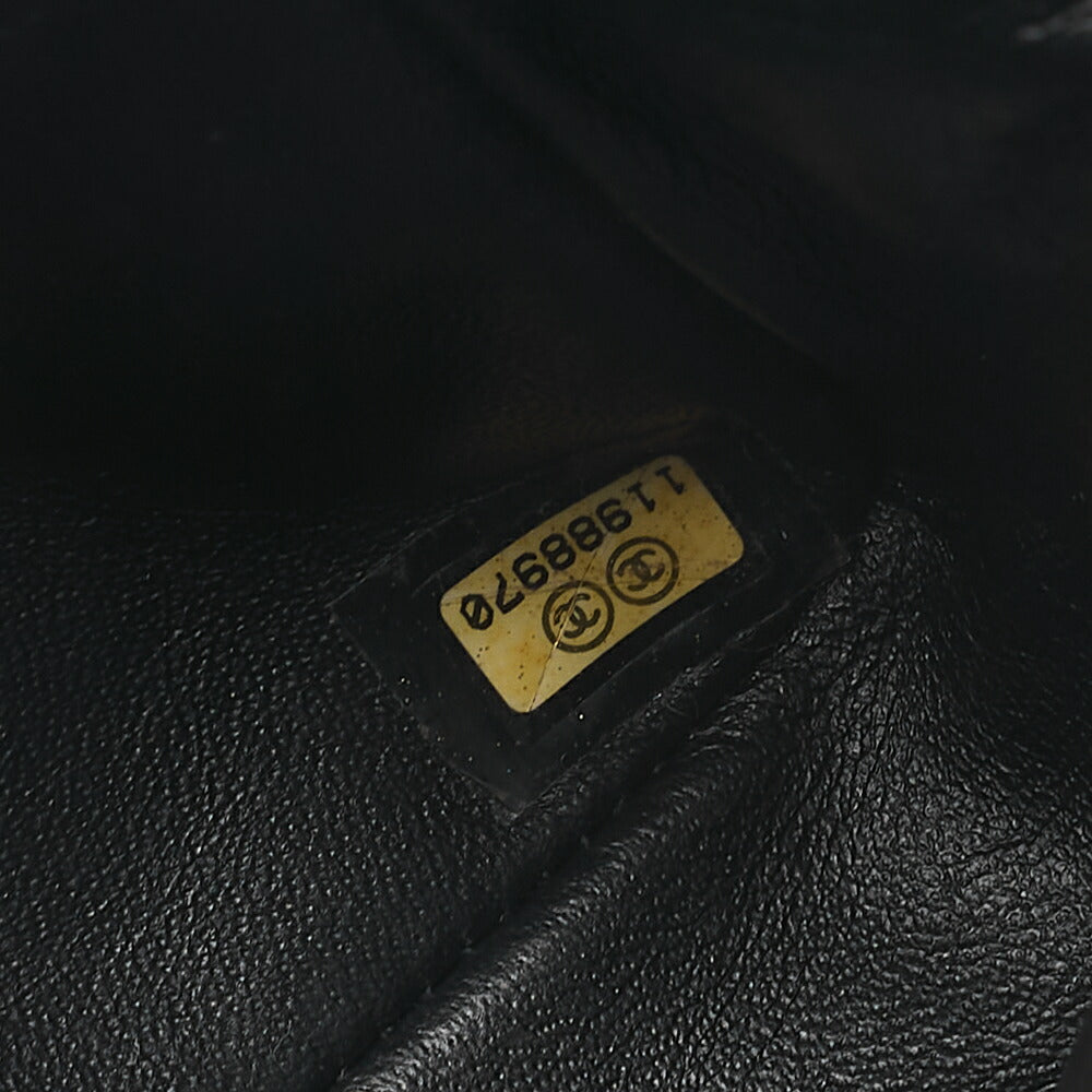 CHANEL Lambskin Matelasse 25cm Single Flap Chain Shoulder Black Silver-Tone Hardware, Pre-Owned