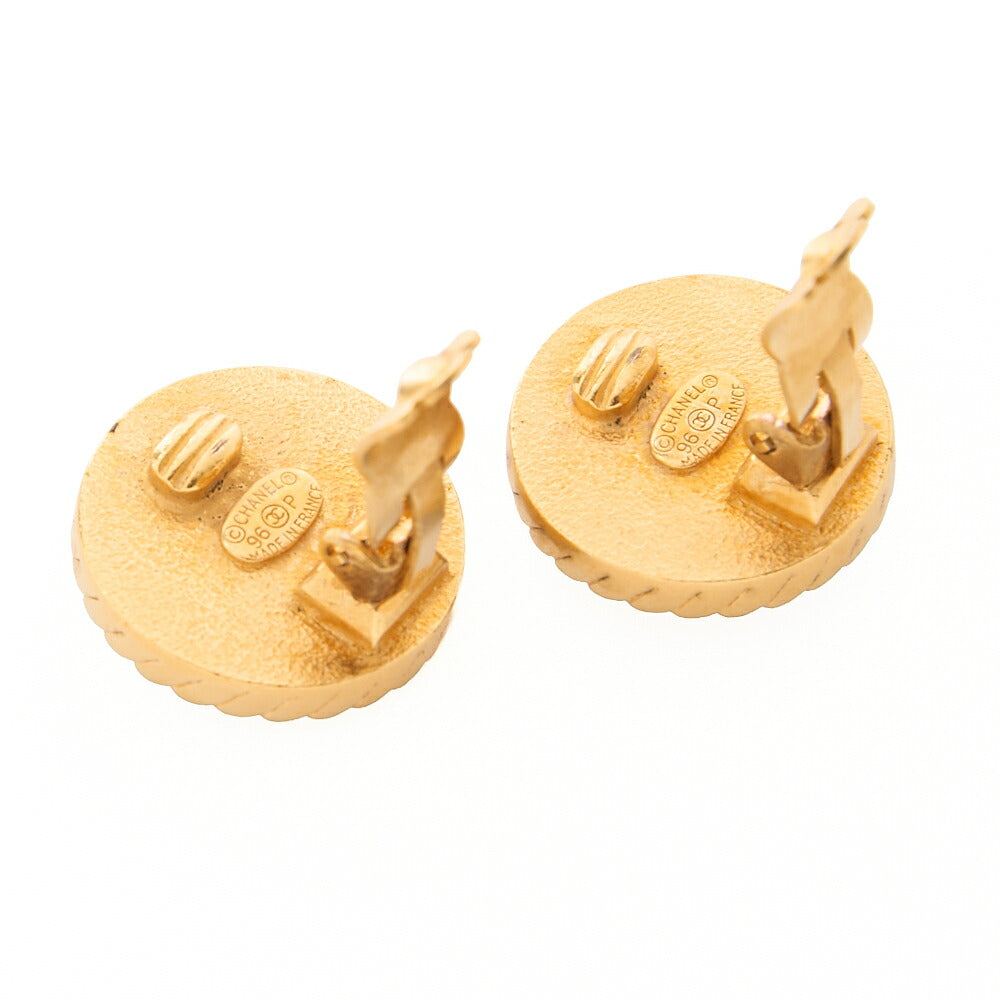CHANEL Chanel Earrings Cocomark GP x Plastic 96P Gold Gold Plated-Tone Hardware, Pre-Owned