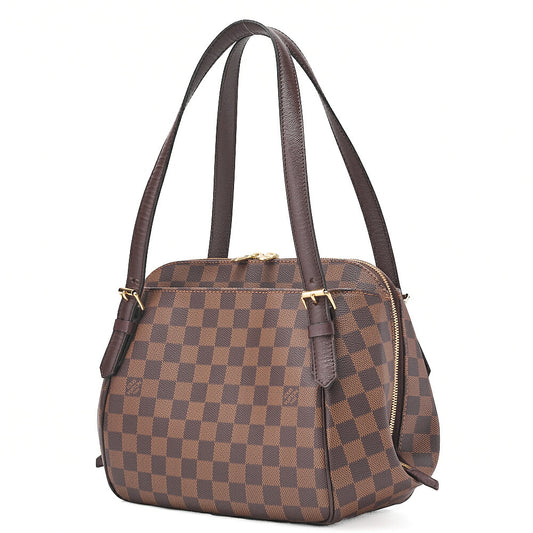 LOUIS VUITTON Louis Vuitton Damier Belem MM Shoulder Bag N51174 Brown Gold-Tone Hardware, Pre-Owned