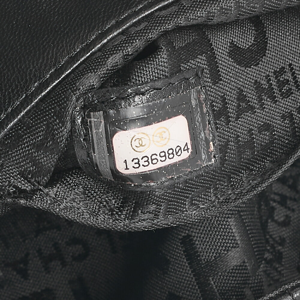 CHANEL シャネル チョコバーステッチ シングル フラップ チェーンショルダー ラムスキン 黒 ゴールド金具 中古