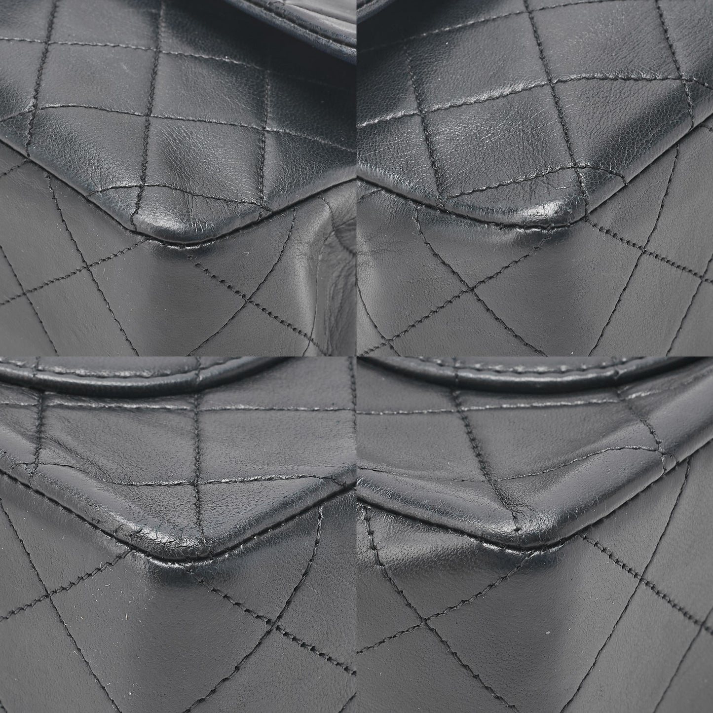 CHANEL Matlassse Double Flap 23cm Chain Shoulder Lambskin Black Gold-Tone Hardware, Pre-Owned