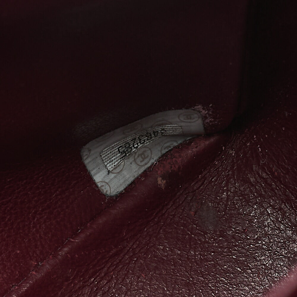 CHANEL Chain Shoulder Bag Coco Mark Deca Matrasse 30cm Mademoiselle Single Flap Lambskin Red Gold-Tone Hardware, Pre-Owned