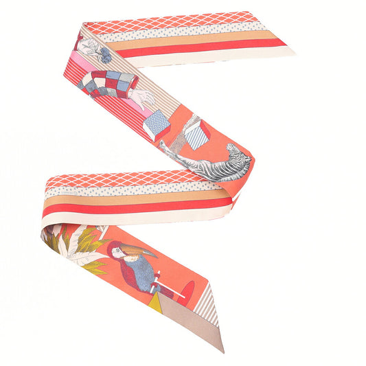 HERMES Twiley Scarf Multicolor GRAND THEATRE NOUVEAU, Pre-Owned