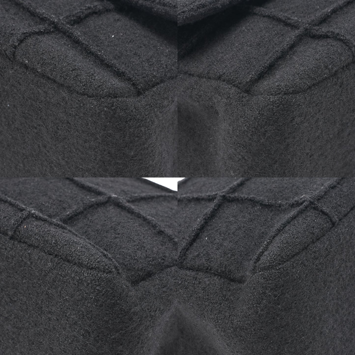 CHANEL シャネル チョコレートバー 2.55ロック 2.55チェーンショルダー シングル フラップ ウール フェルト ブラック ラージサイズ シルバー金具 中古品