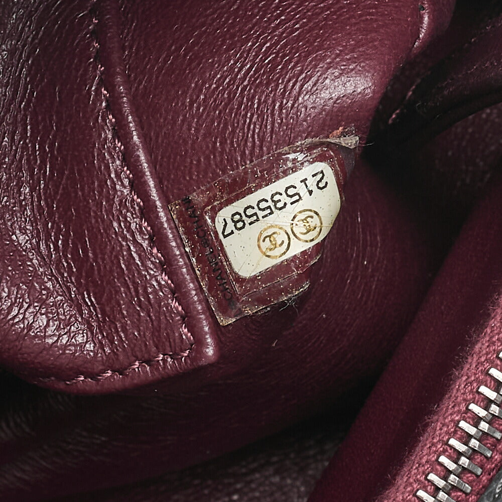 CHANEL Shoulder Bag Matelasse Coco Handle 29 S 2WAY Handbag Caviar Skin x Lizard Gray x Bordeaux Silver-Tone Hardware, Pre-Owned